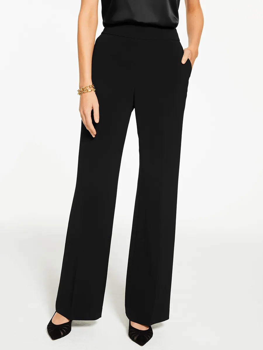 Women'S Black High-Waisted Wide-Leg Casual Pants