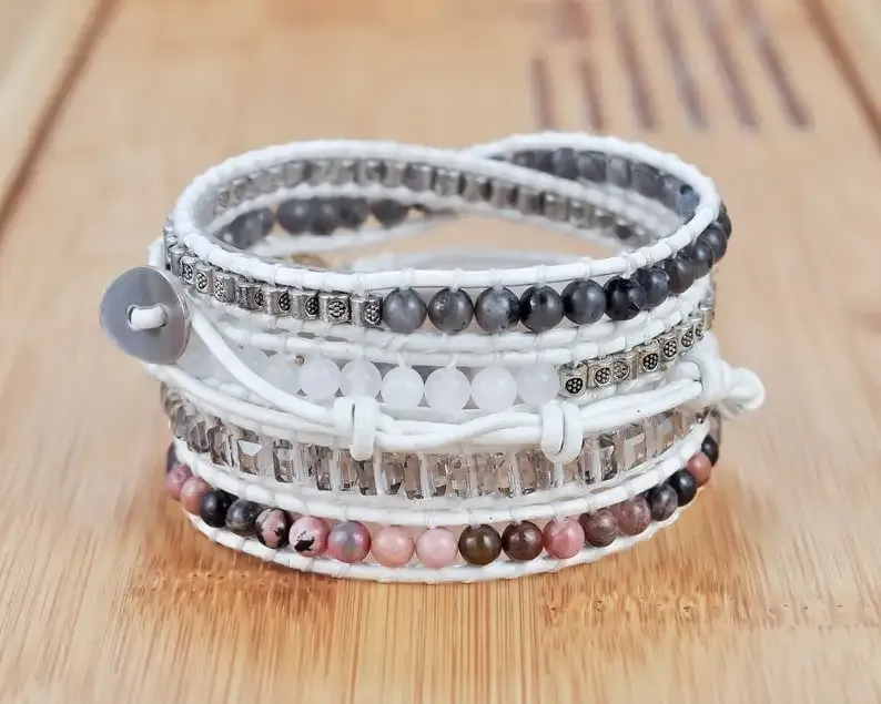 Natural Druzy Stone Bracelet-Stress Anxiety Relief Anger Therapy Negative Energy Protection Bracelet-Emotional Healing Balance Bracelet