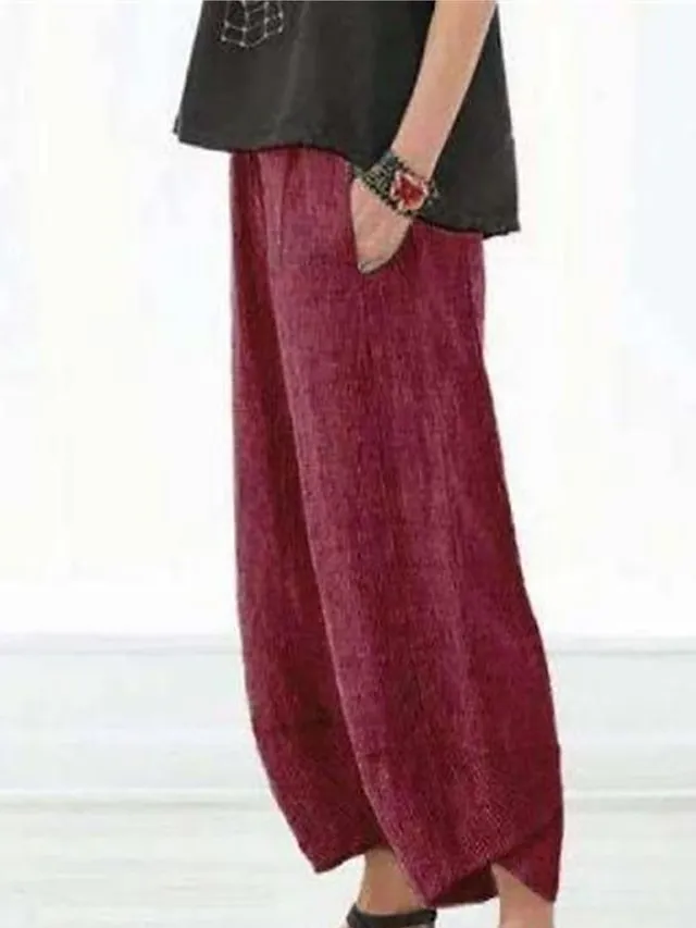 Women's Plus Size Loungewear Pants Butterfly Trees Fashion Casual Soft Home Daily Bed Cotton Breathable Long Pant Pant Summer Spring Black Blue