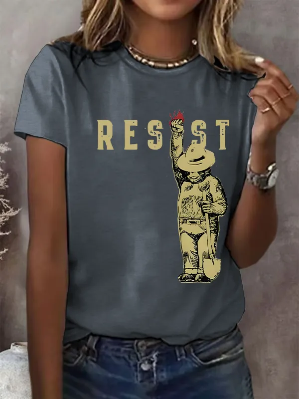 Women'S T-Shirt Women'S Protect Our National Parks Print Round Neck T-Shirt