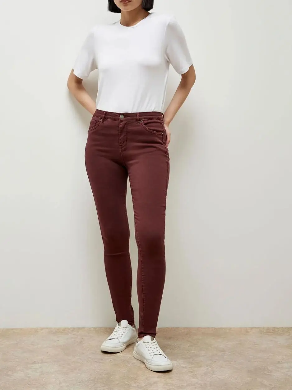 Burgundy Skinny Fit Jeans