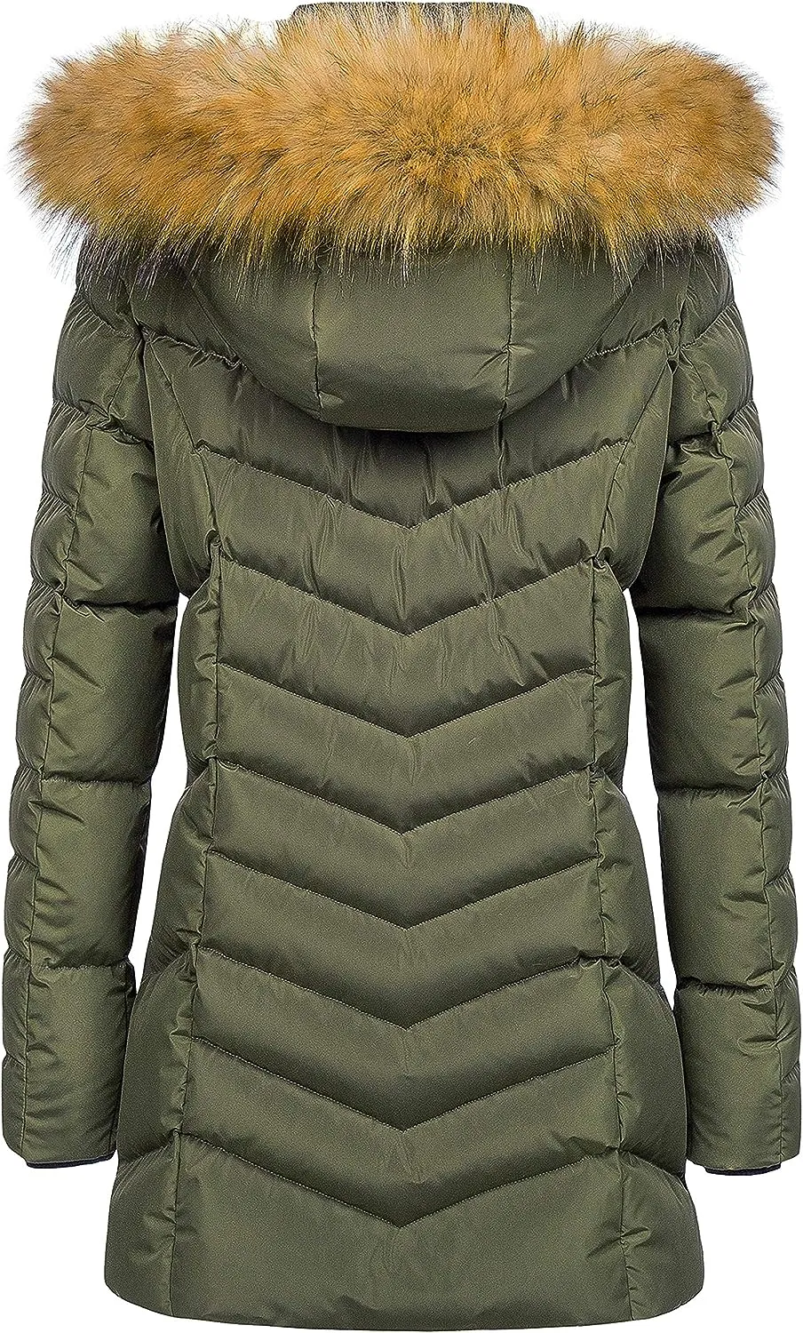 US Women's Winter Hooded Coat Waterproof Warm Long Puffer Jacket Parka
