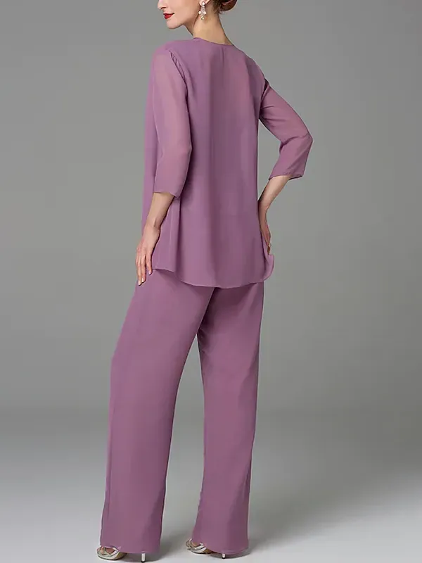 Lace vest mesh top trousers three-piece suit