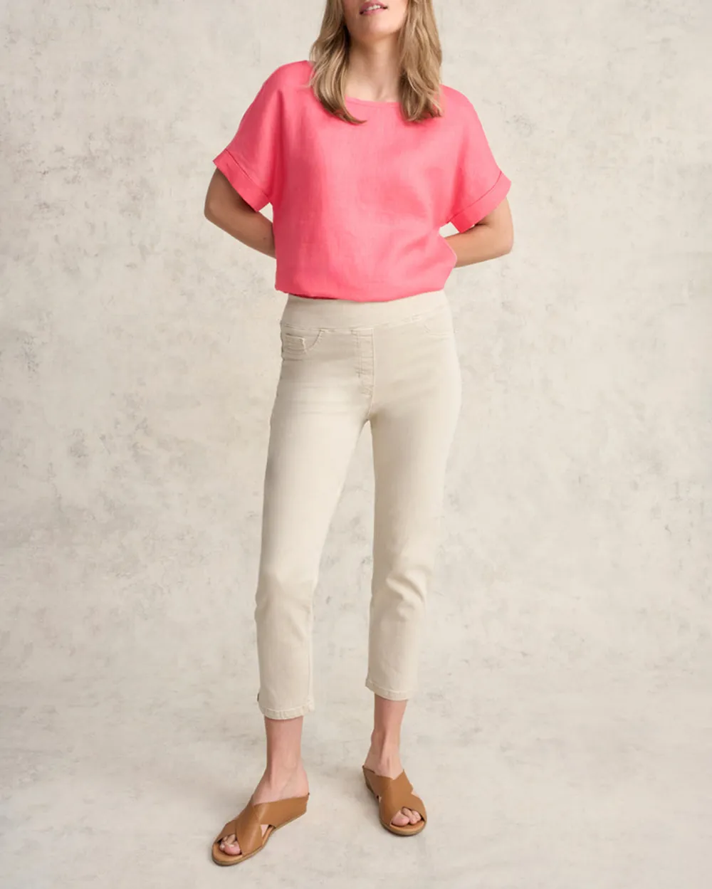 Loose Fit Short Sleeve Linen Top