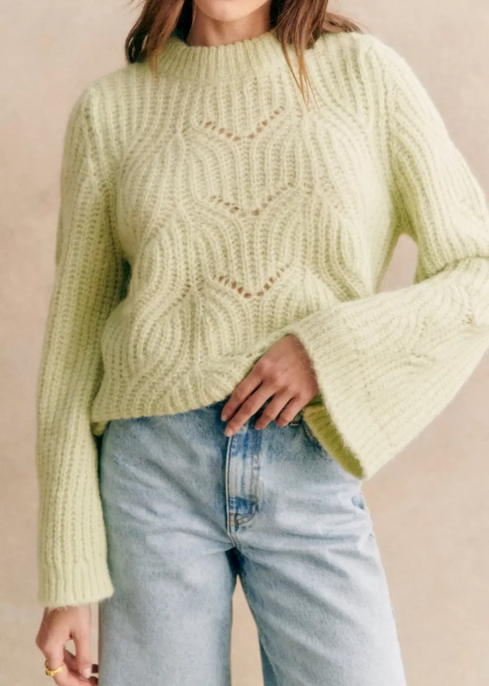 Cable Knit Crew Neck Sweater