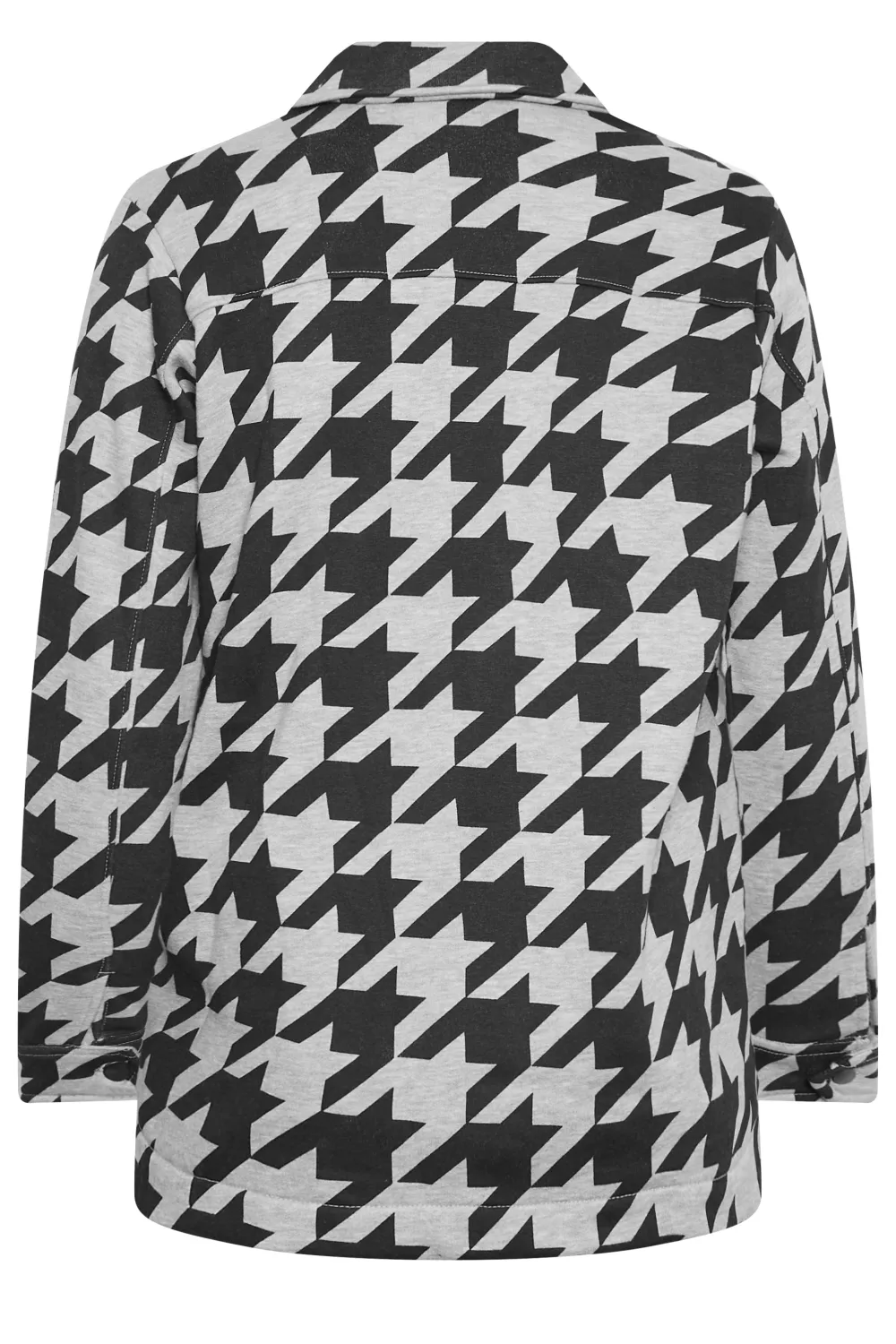 YOURS Curve Grey Dogtooth Check Shacket