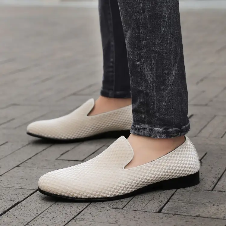 Beige Smoking Loafers