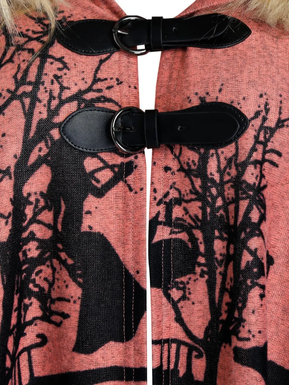 Mysterious style pattern soft hooded cloak