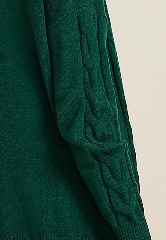 Cable Stitch Open Front Cardigan