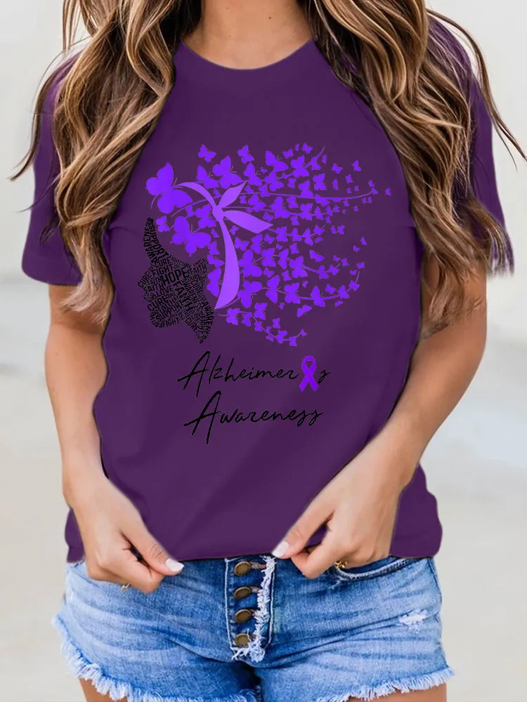 Women's Alzheimer's Awareness Print T-Shirt