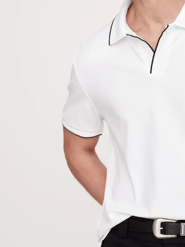 Men's Cotton WhiteContrast Polo Shirt