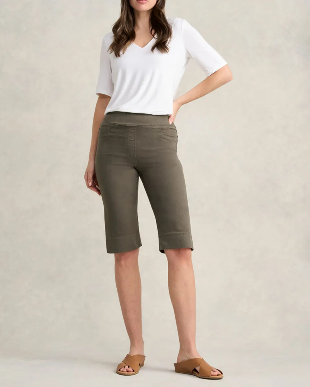 Twill Knee Length Shorts