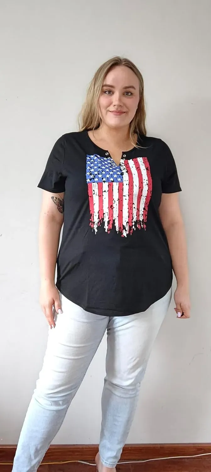 TIYOMI Plus Size T Shirt for Women Short Sleeve Tunic Cross Line Shirts Round Neck Tops Summer Blouse XL-5XL 14-28