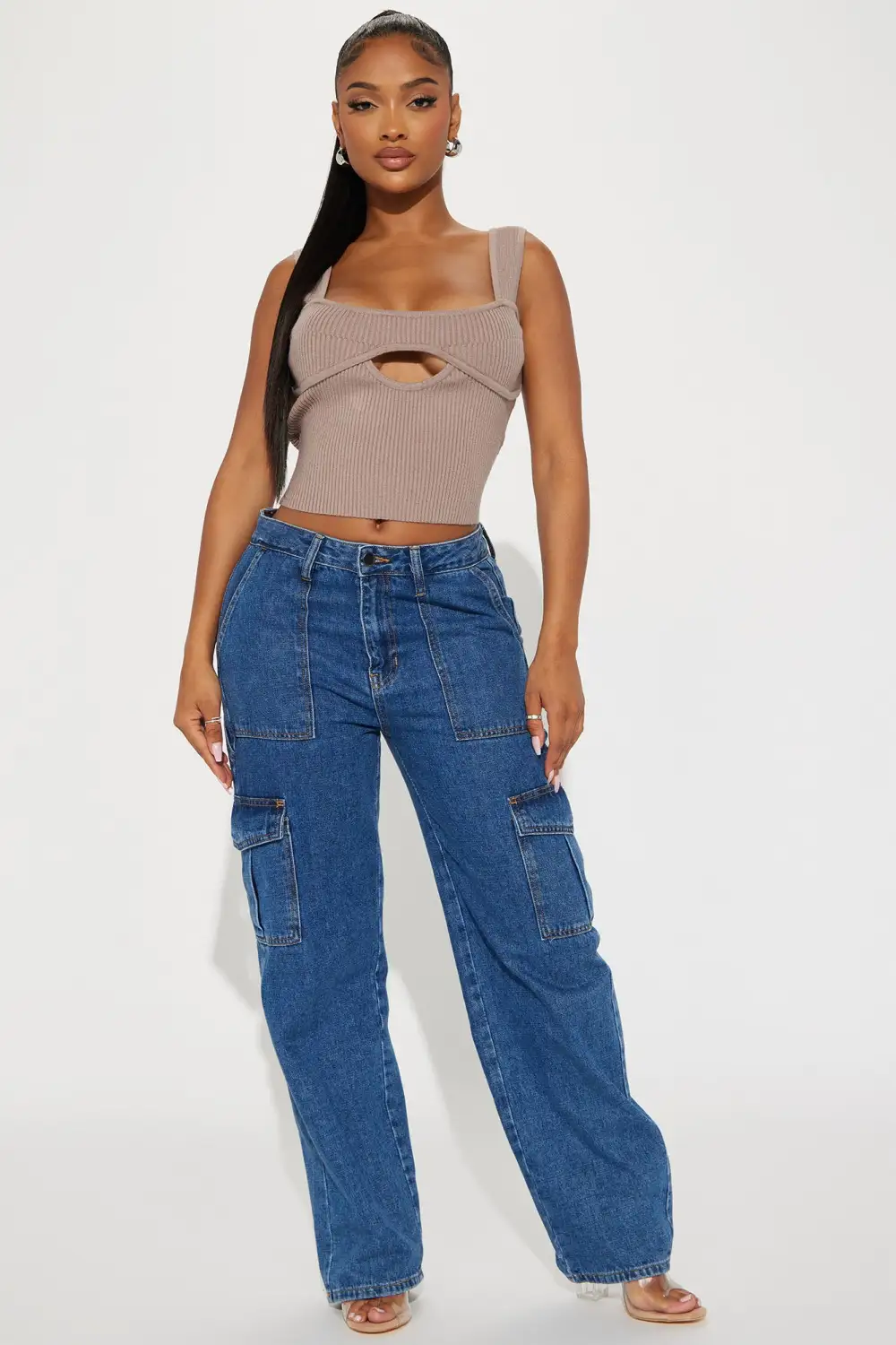 Enza Sweater Top - Taupe