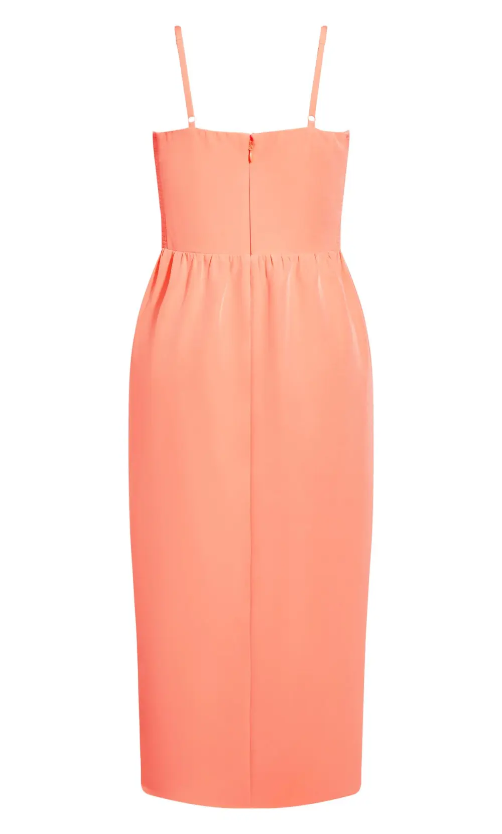 Evans Coral Orange Wrap Midi Dress