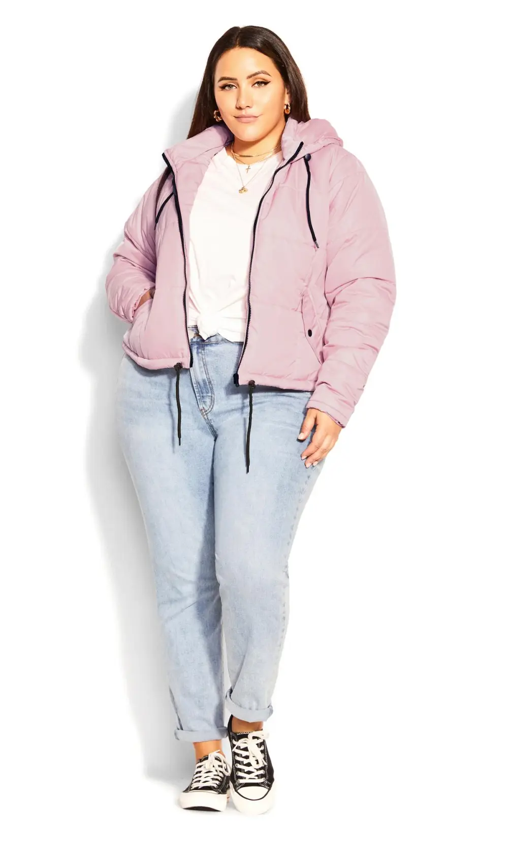 Evans Pink Puffer Coat