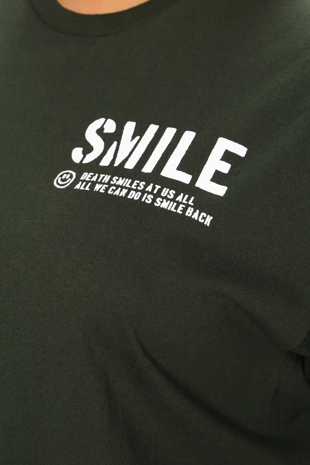 Smile Skeleton Graphic T-Shirt - Green
