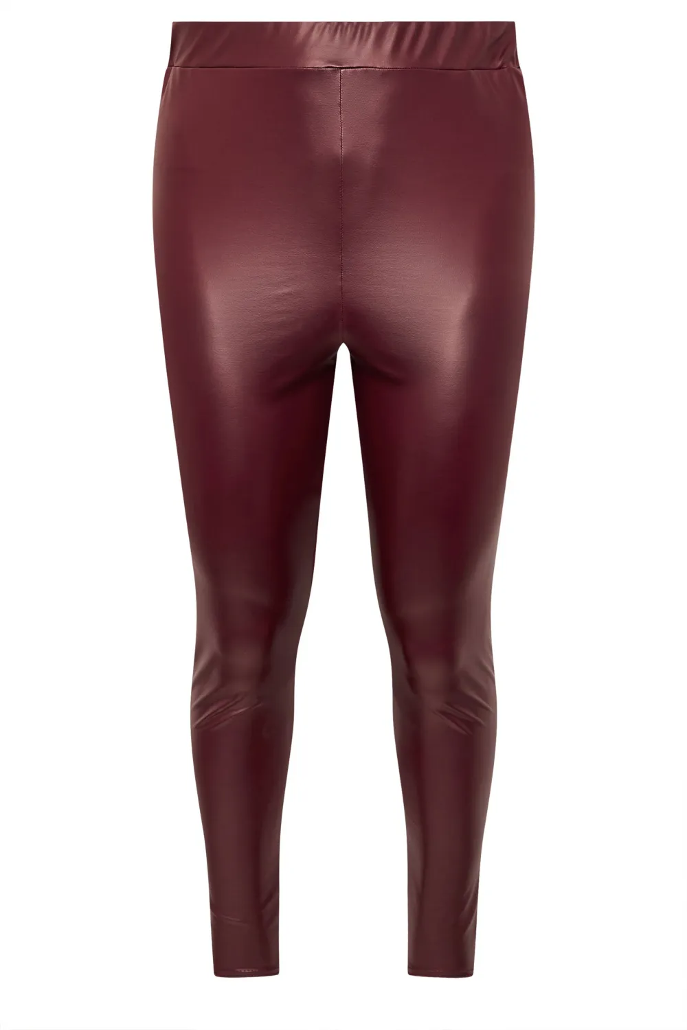 YOURS Curve Burgundy Red Coated Leggings