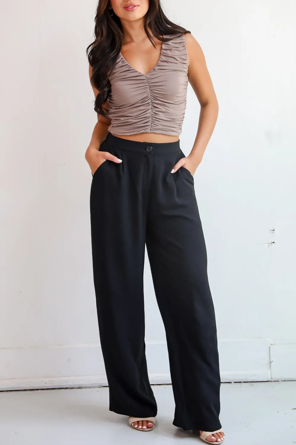Aesthetic Attitude Black Trouser Pants