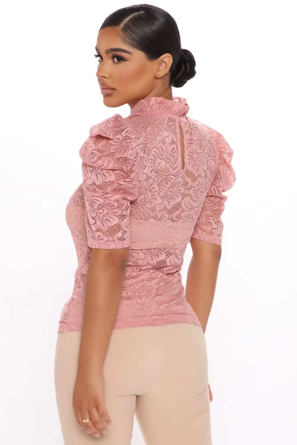 Madison Lace Top - Mauve