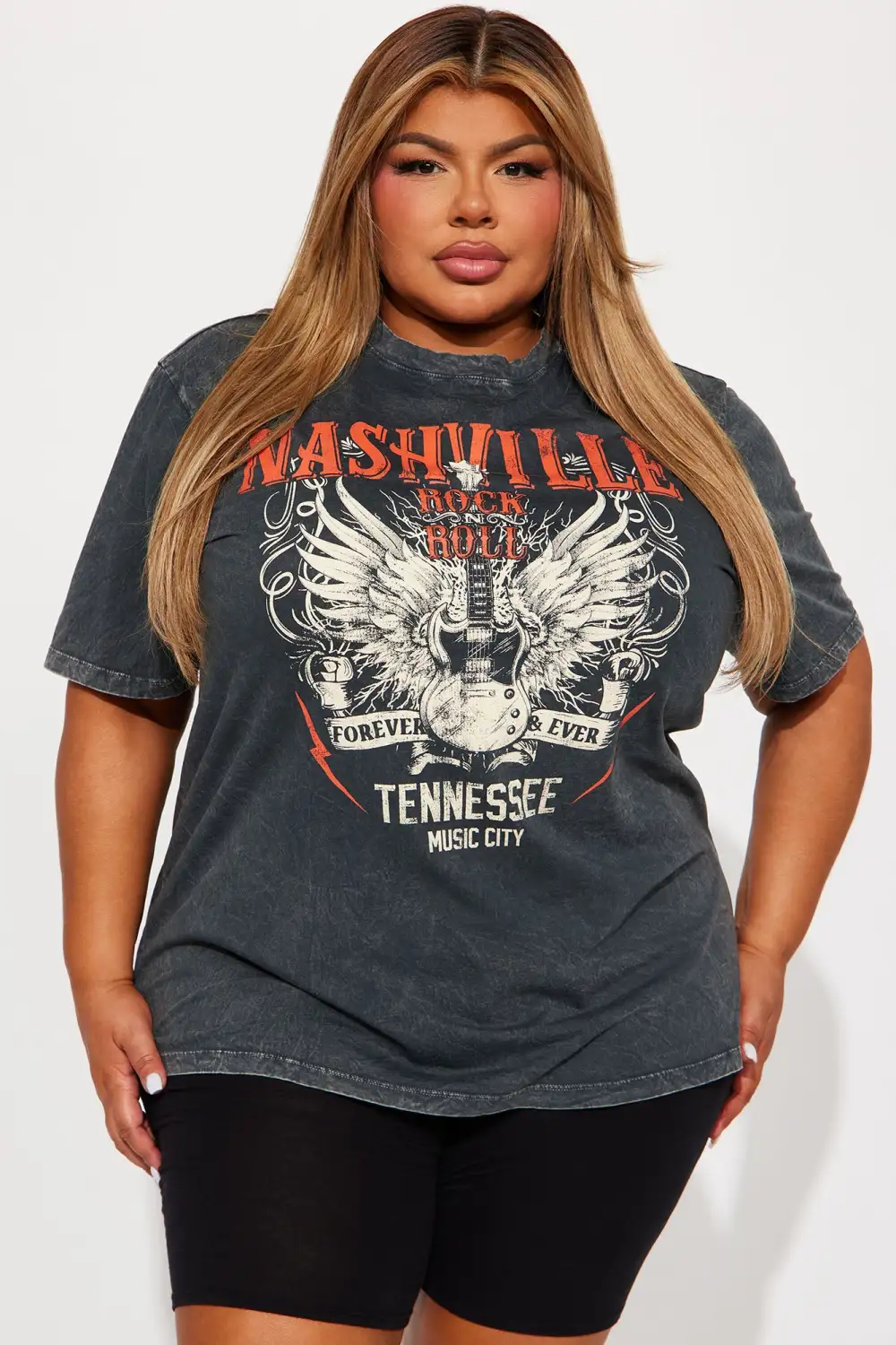 Nashville Rock And Roll Washed Tee - Black Wash