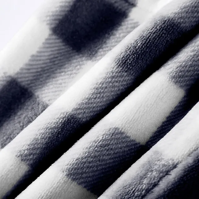 Women's Christmas Pajamas Winter Pants Nighty Pjs Grid / Plaid Fashion Simple Comfort Party Xmas Home Bed Flannel Warm Breathable Long Pant Elastic Waist Winter Fall Blue Pink / Sweet / Gift / Print