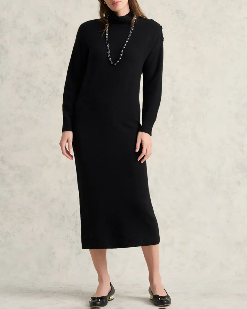 Button Detail Jumper Dress