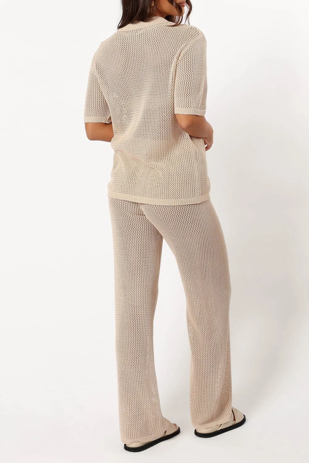MESH TEXTURED PANTS KNIT PANT