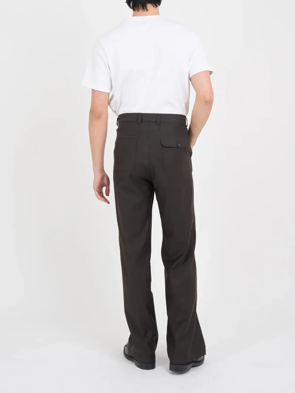 Brown Wide-Leg High Waisted Lightweight Cotton-Linen Trousers