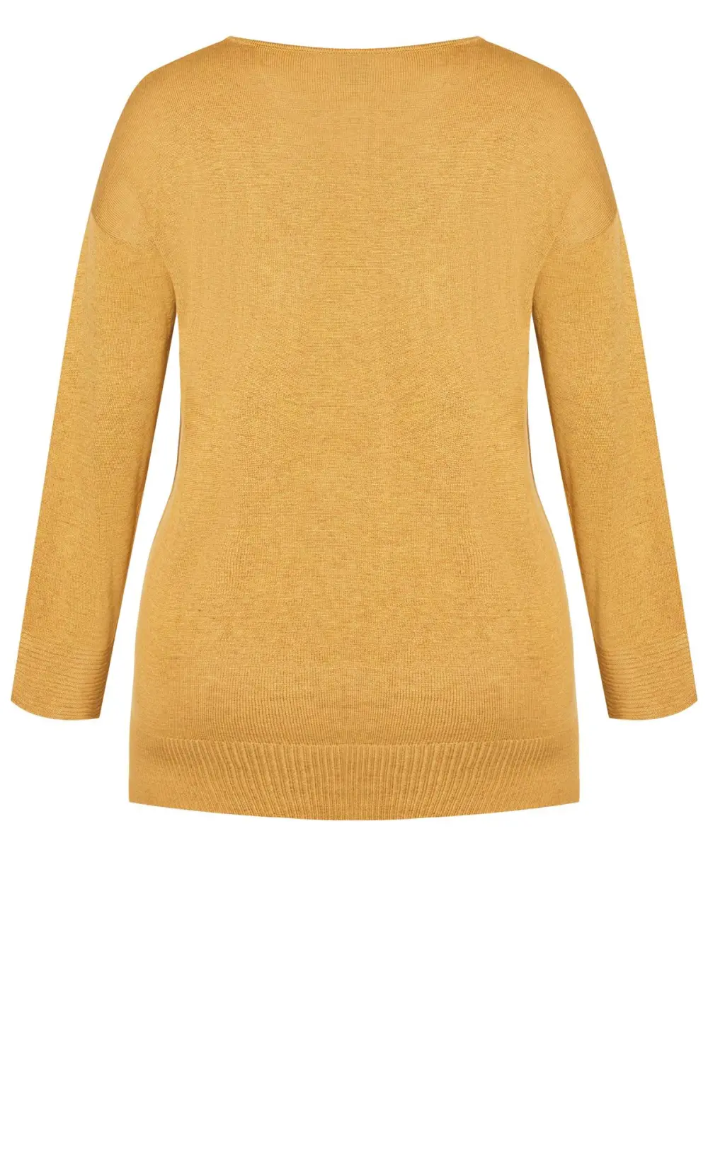 Evans Yellow Contrast Stitch Knitted Jumper