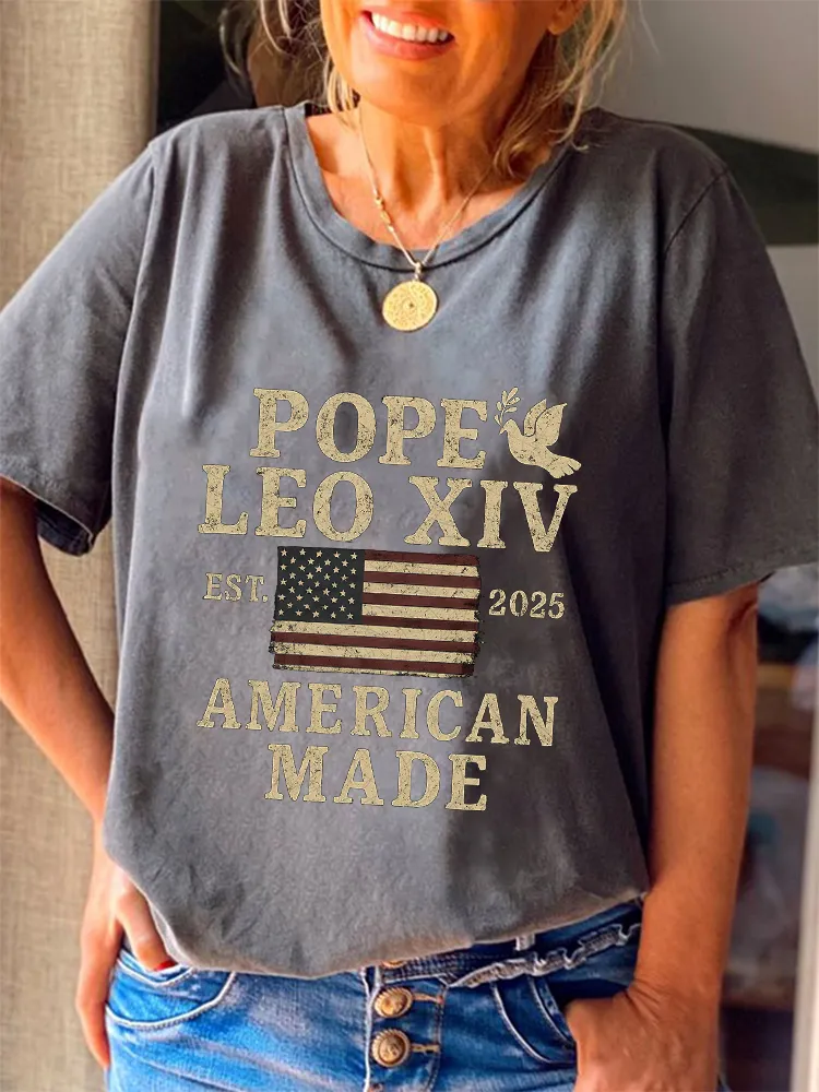 Women'S Pope Leo Xiv  Made In America Round-Neck Short-Sleeved T-Shirt