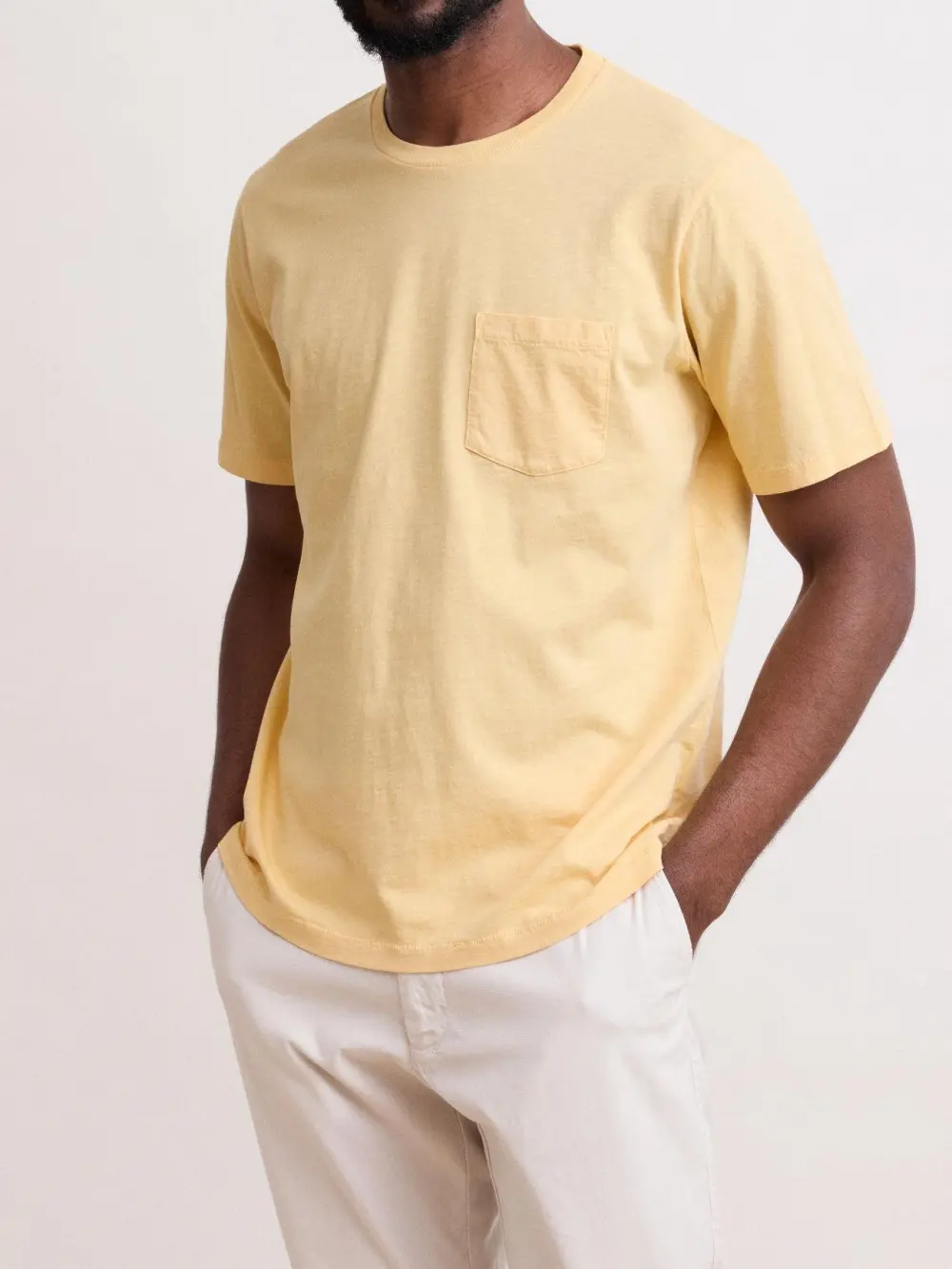 Comfortable Casual Breathable Daily Faded Yellow T-Shirt