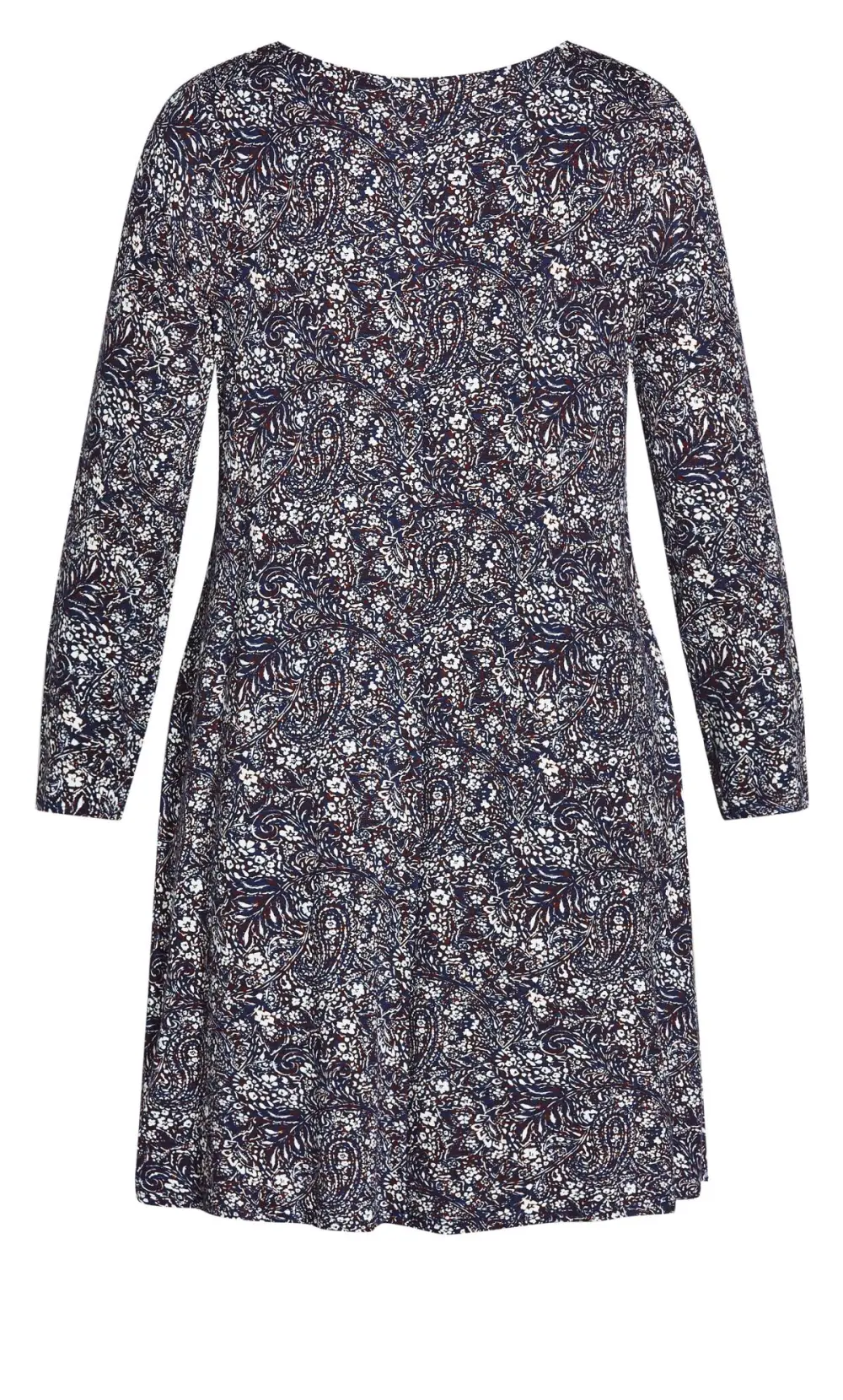 Evans Navy Jersey Printed Swing Dress