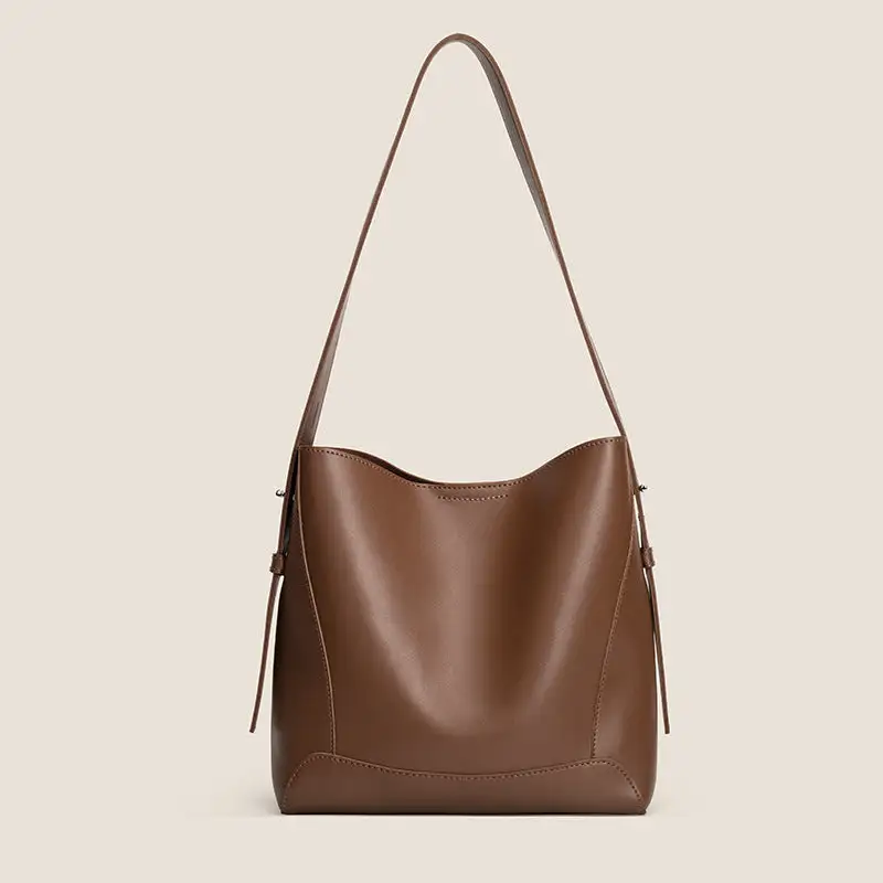 Roomy Leather Bucket Bag