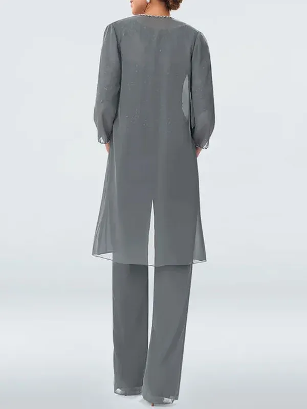 Lace sequin temperament wedding ladies chiffon sets