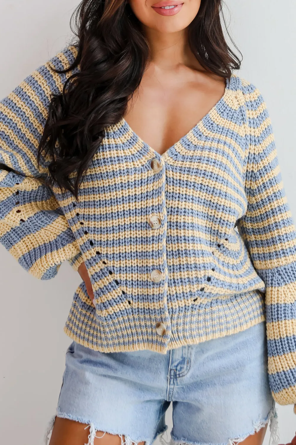 Snuggly Weather Striped Sweater Cardigan