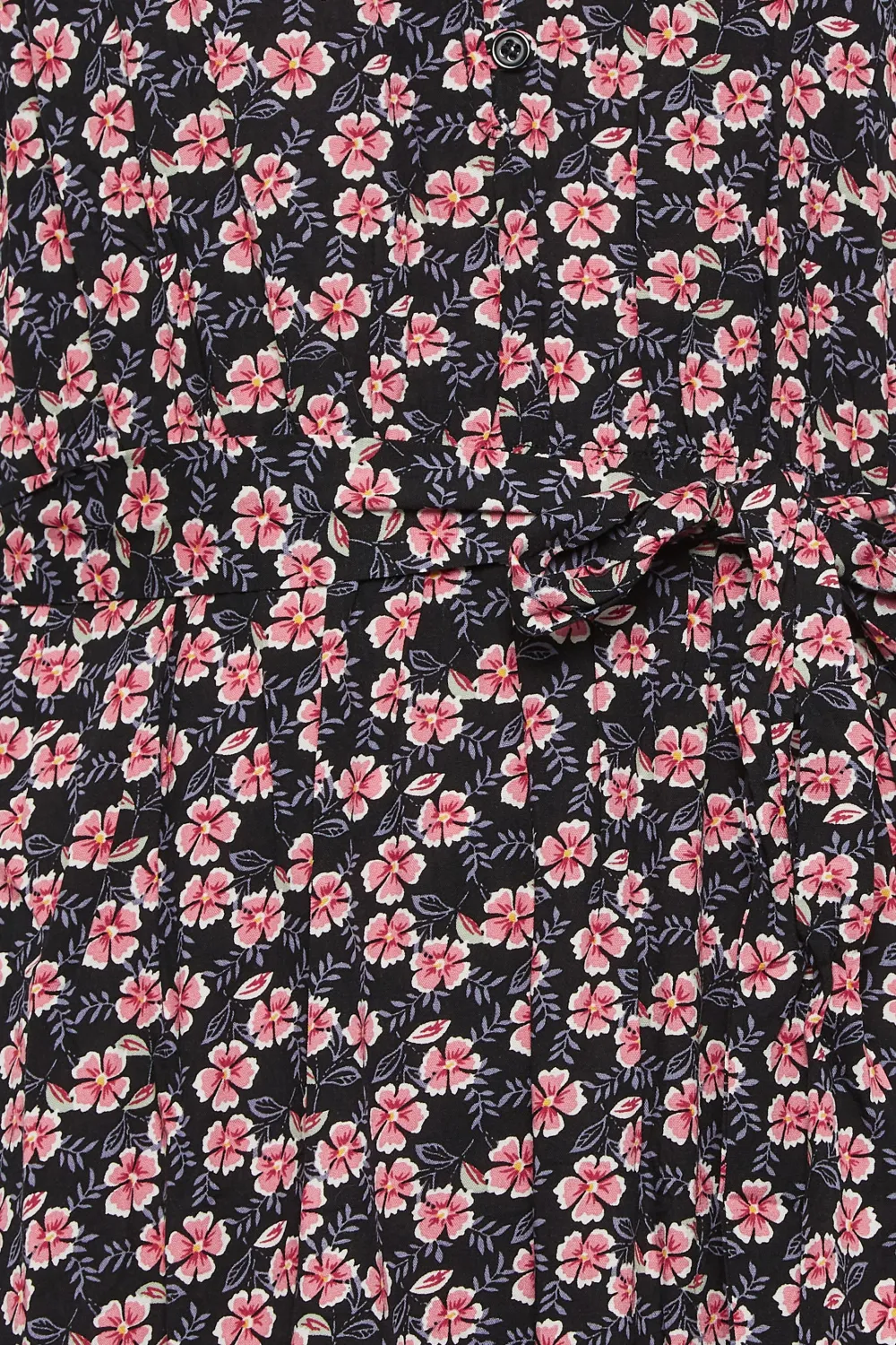 LTS Tall Black Ditsy Floral Frill Maxi Dress