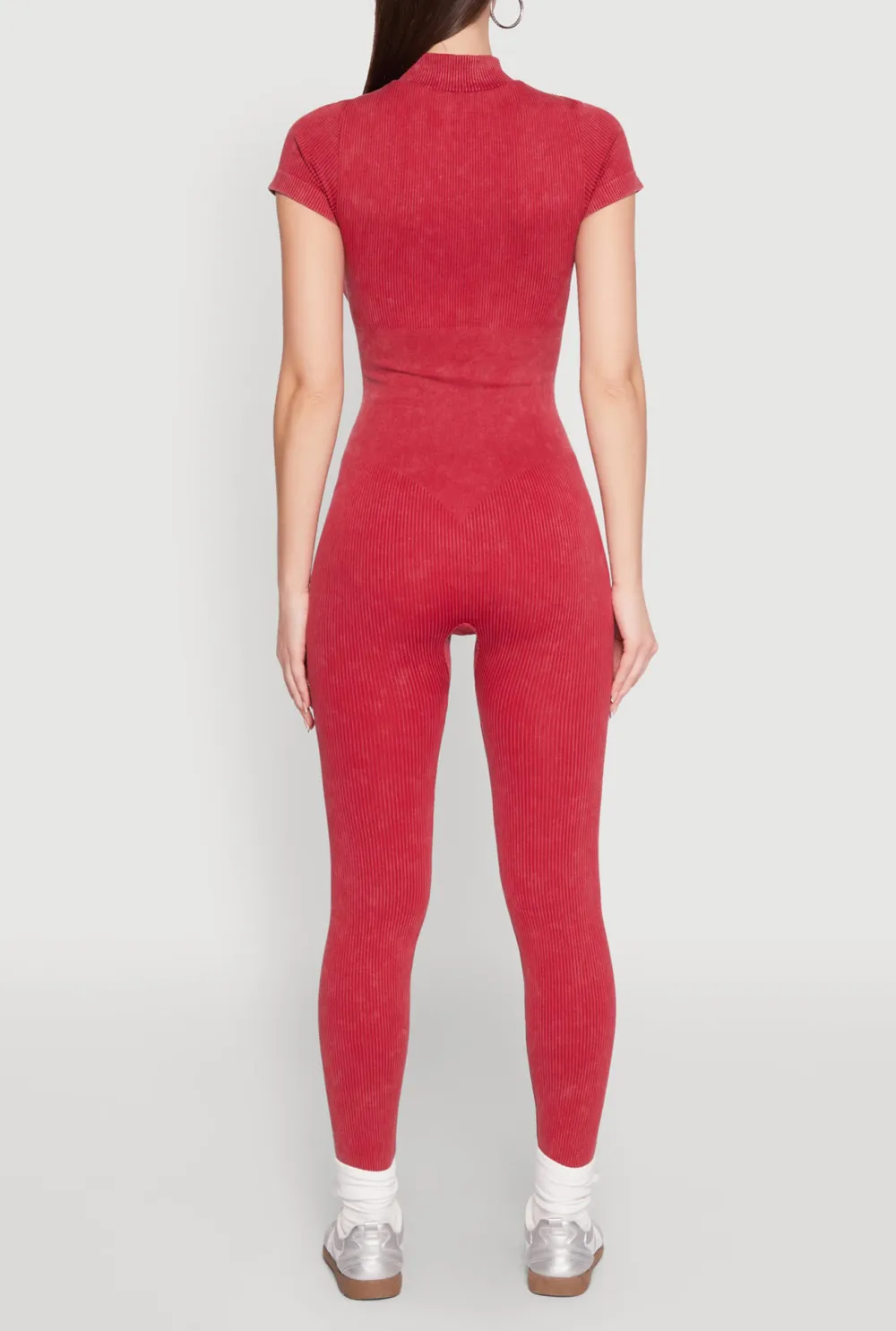 Small Stand Collar Short Sleeved Jumpsuit