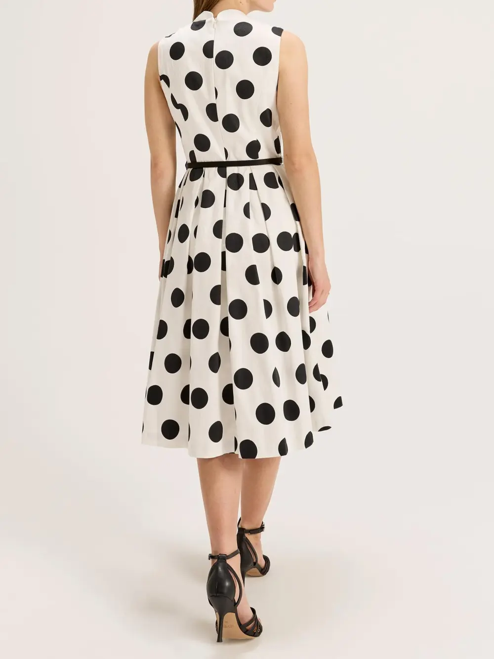 Ivory Black Spotty Midi Dress