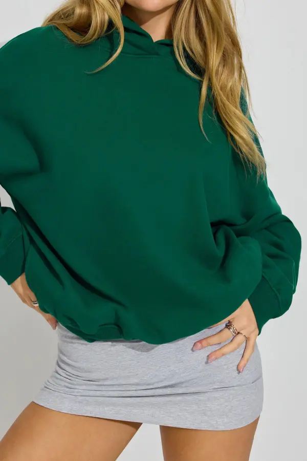 Green Oversized Hooded Sweatshirt