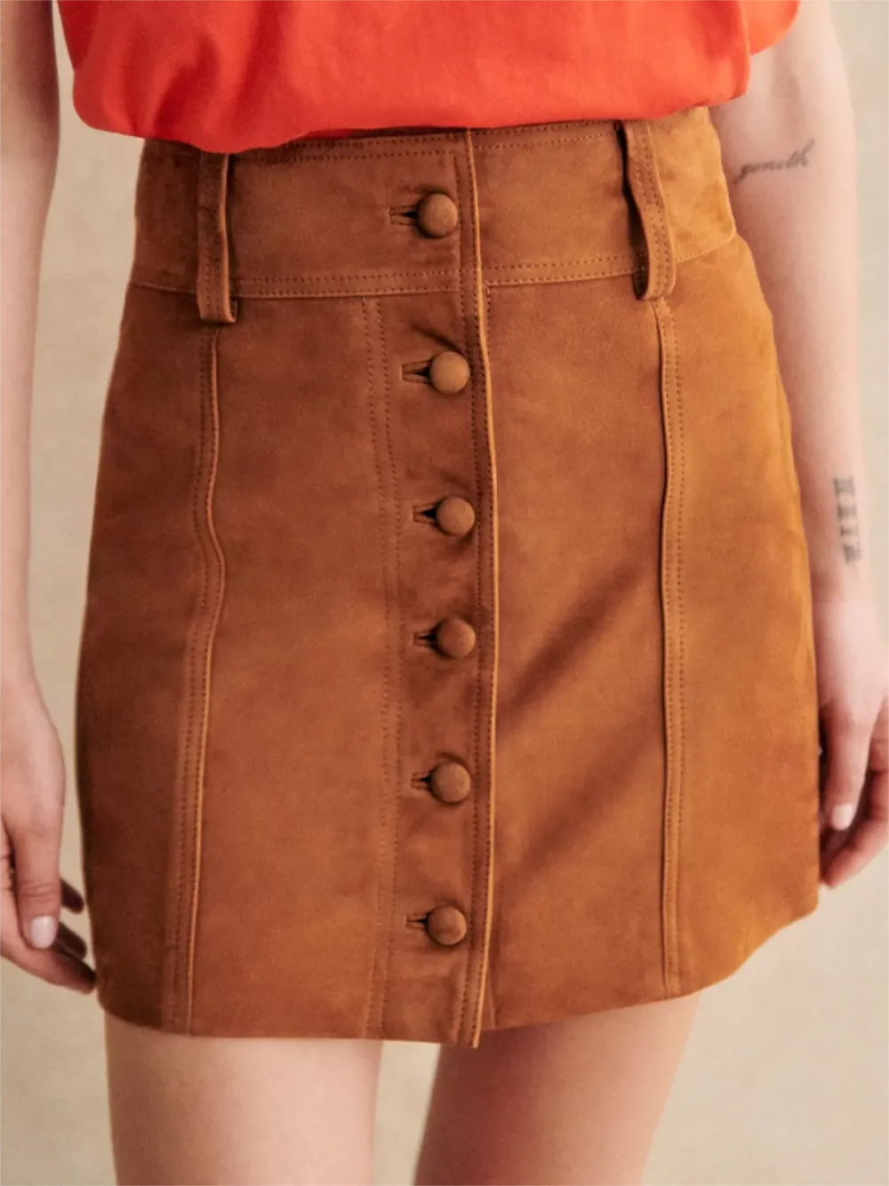 Short Suede Skirt