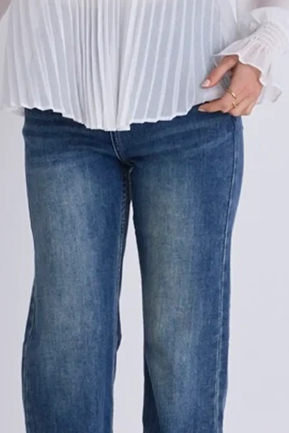 Dark Blue High Rise Soft Flared Jeans