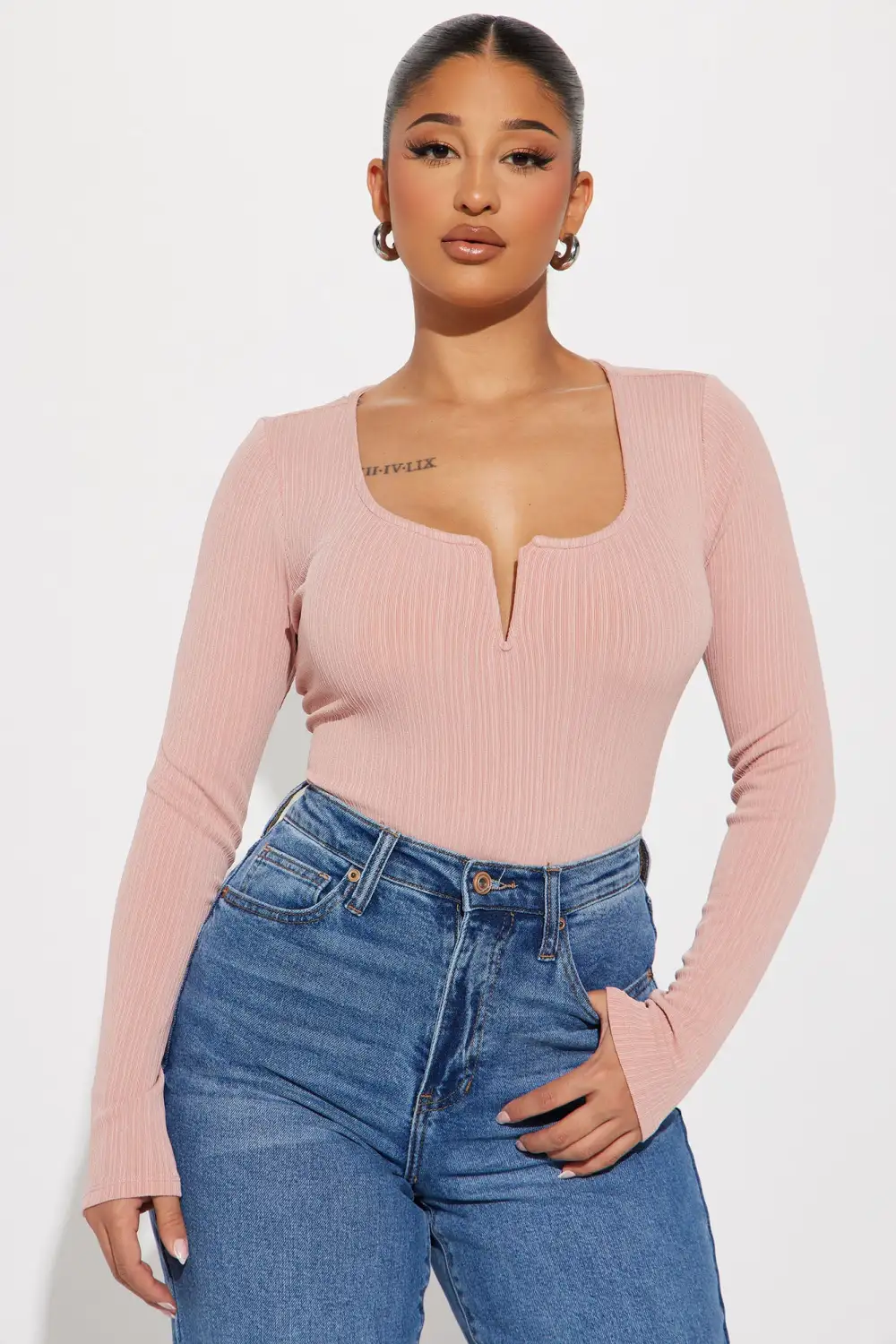 Crishelle Ribbed Top - Blush