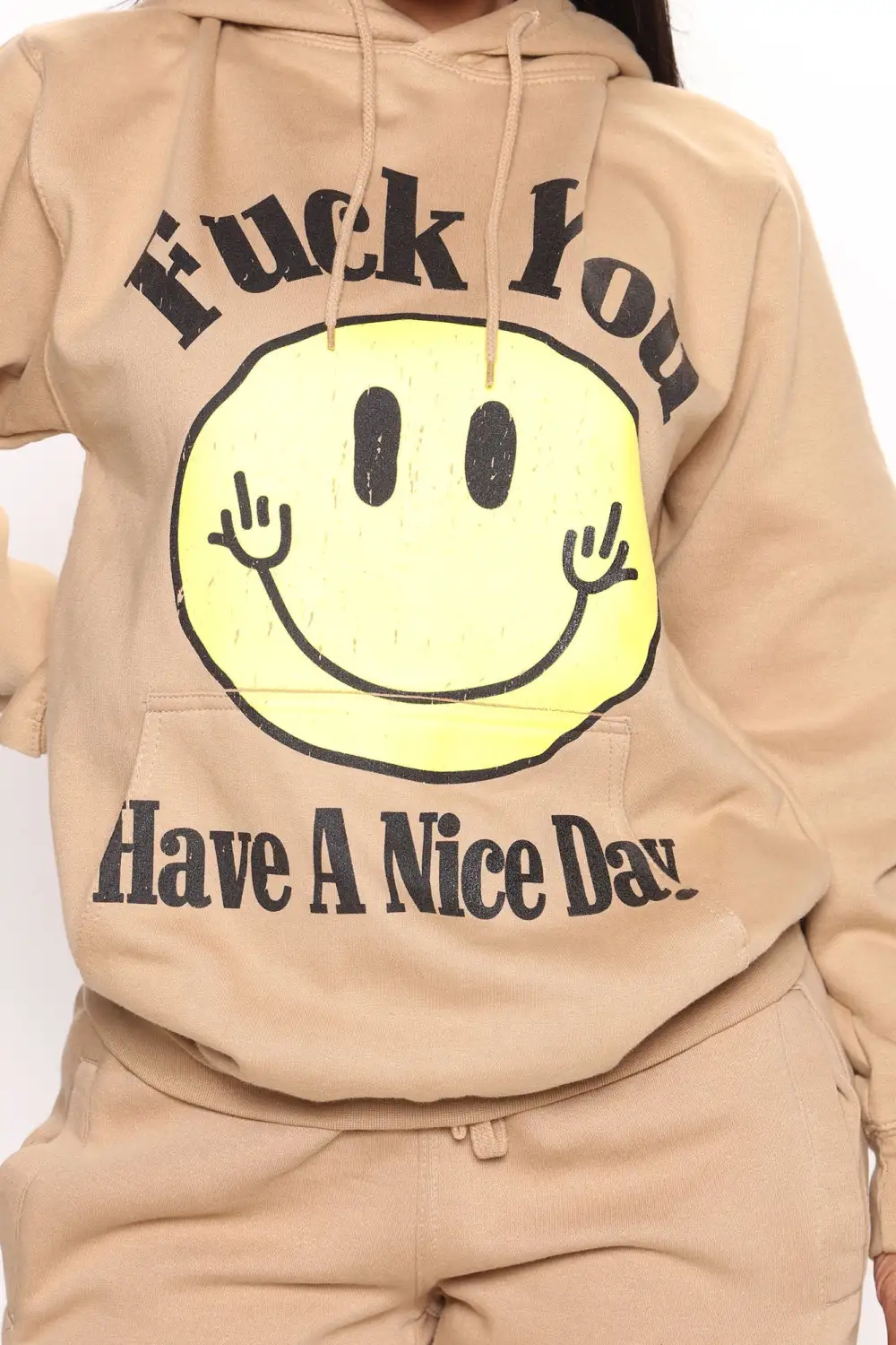 Fuck You Have A Nice Day Hoodie - Taupe
