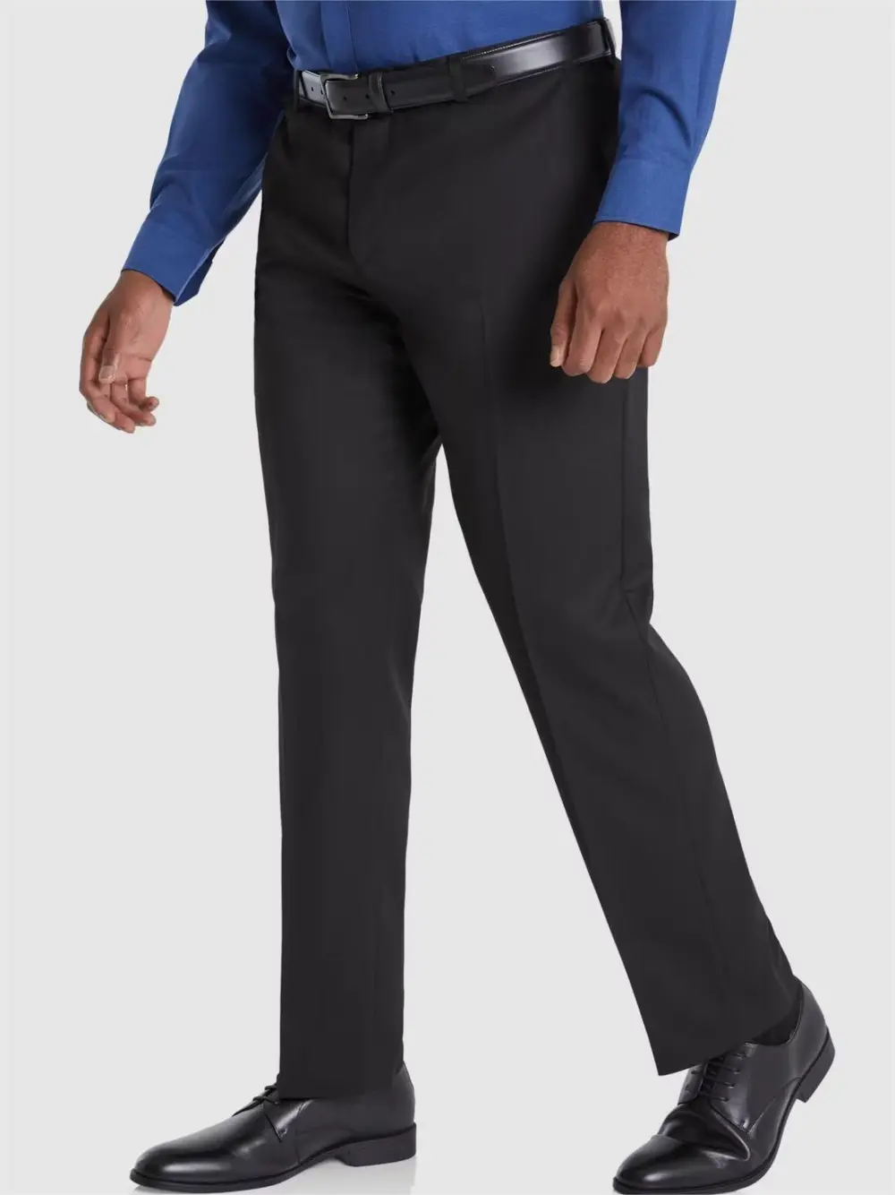 BLACK TEXTURED STRETCH DRESS PANT