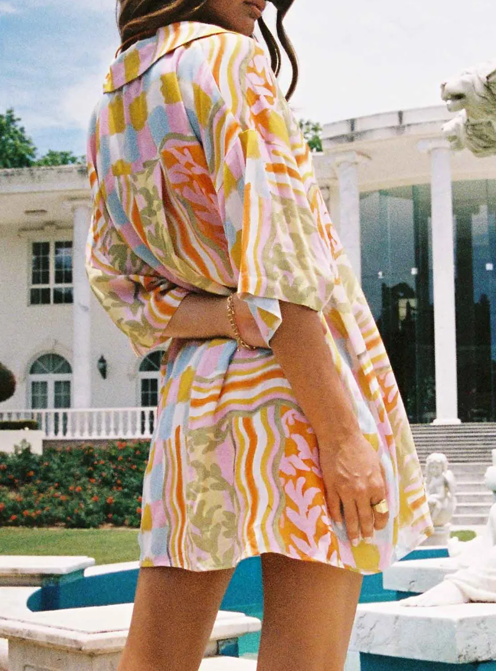 Colorful Abstract Print Short Sleeve Shirt