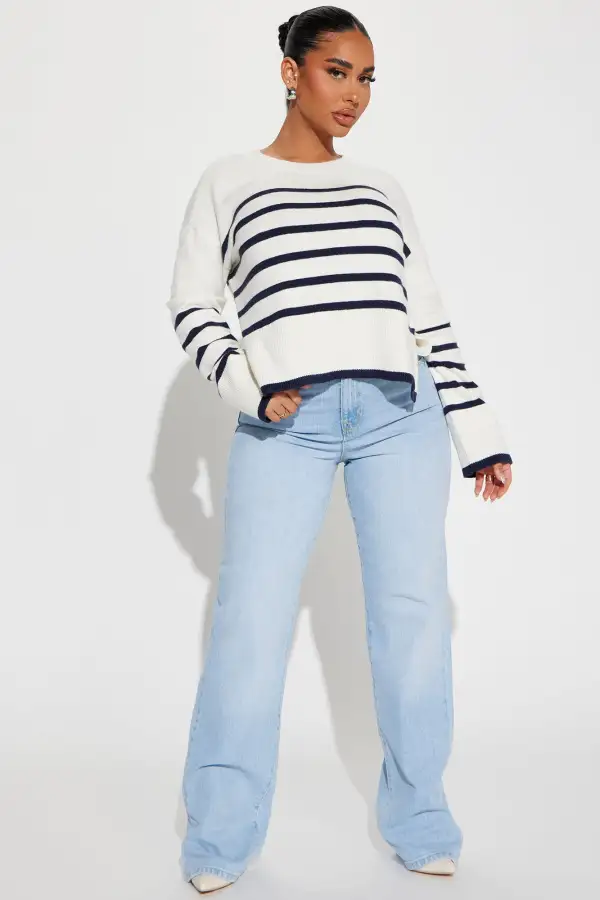 Lexley Striped Sweater - Off  White/combo