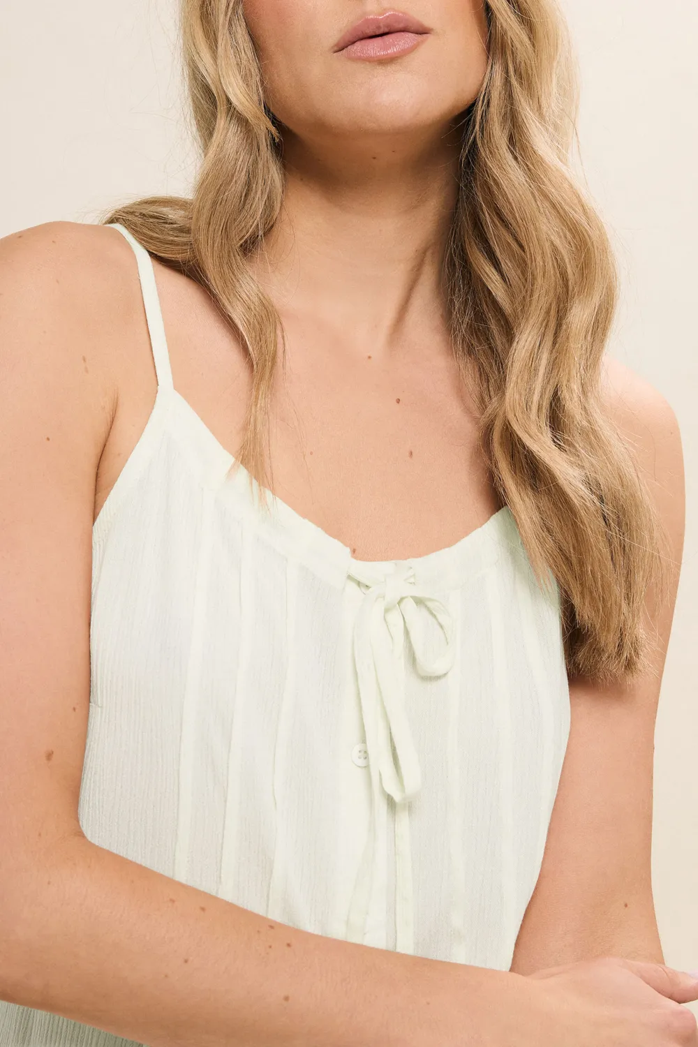 Lace Up Pleated Vest