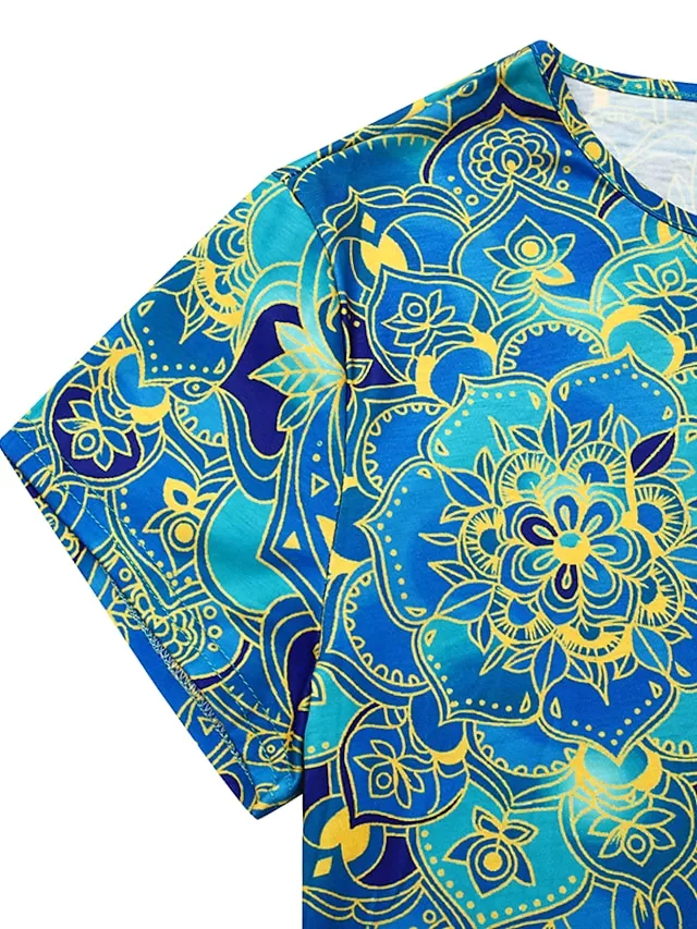 Women's Casual Dress Ethnic Dress Shift Dress Long Dress Maxi Dress Black Pink Wine Short Sleeve Floral Print Spring Summer Crew Neck Vintage Daily Vacation Weekend 2023 S M L XL XXL 3XL