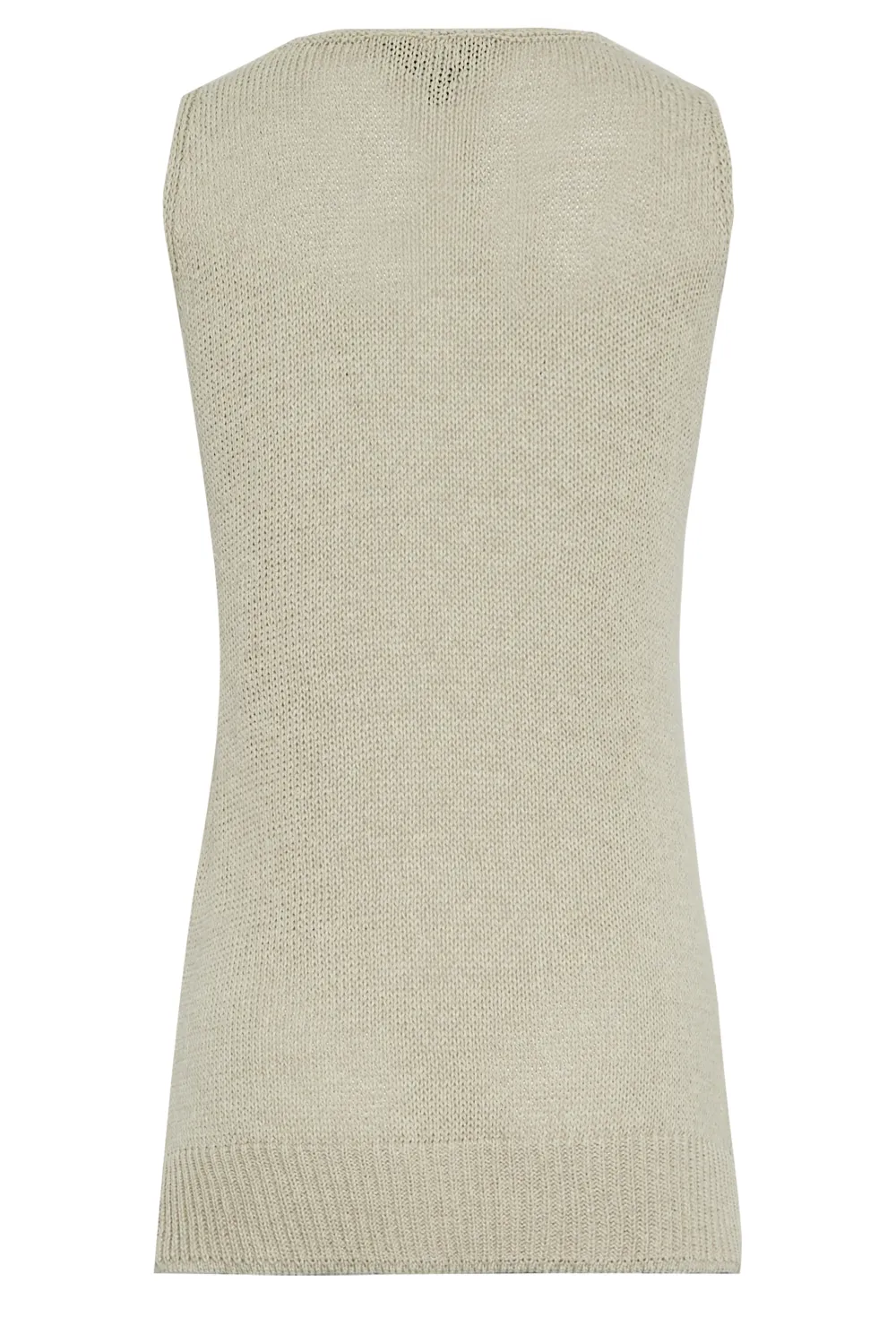 LTS Tall Stone Brown Knitted V-Neck Vest Top